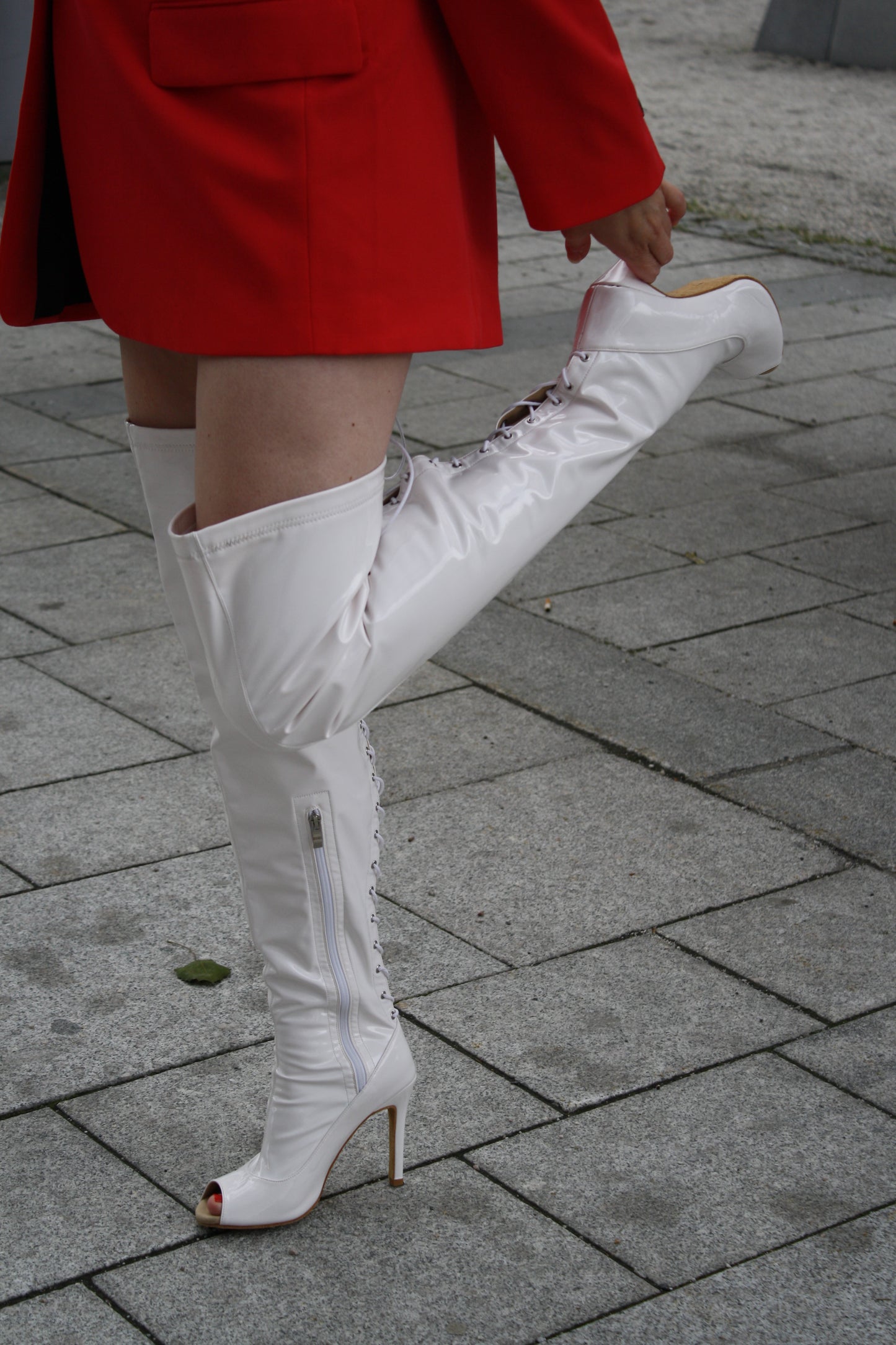 Nemesis white - dansesko for heels